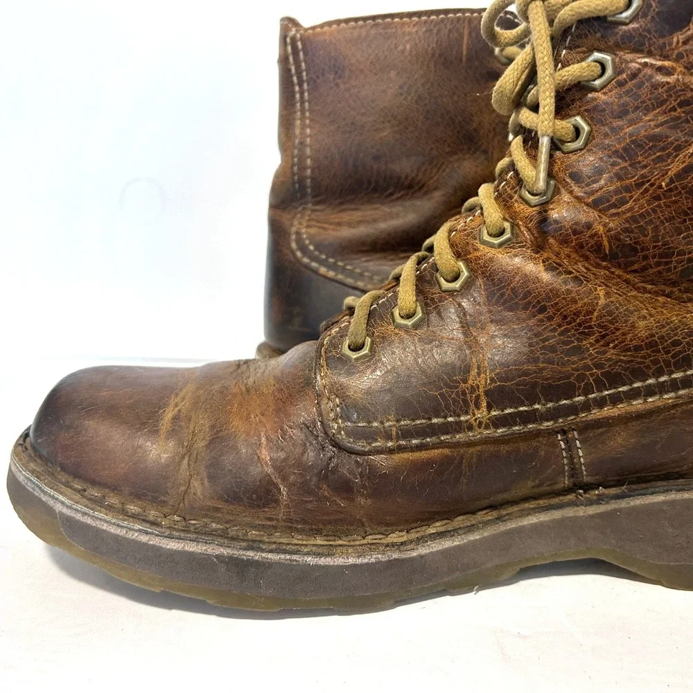 Dr. Martens Jasper Boots Men 10 Brown Distressed Leather Lace Up Gorpcore Grunge